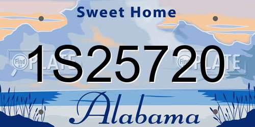 1S25720 Alabama License Plate