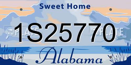 1S25770 Alabama License Plate