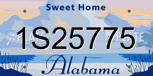 1S25775 Alabama License Plate