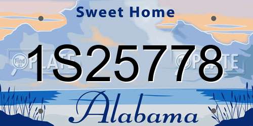 1S25778 Alabama License Plate