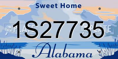 1S27735 Alabama License Plate