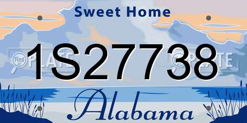 1S27738 Alabama License Plate
