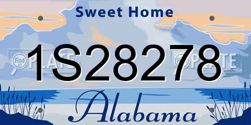 1S28278 Alabama License Plate