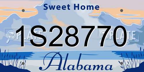 1S28770 Alabama License Plate