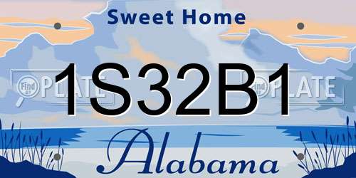 1S32B1 Alabama License Plate