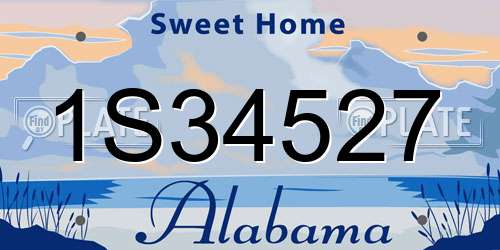 1S34527 Alabama License Plate