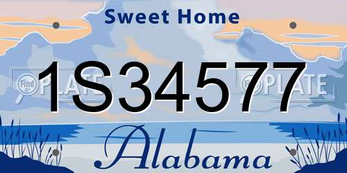 1S34577 Alabama License Plate