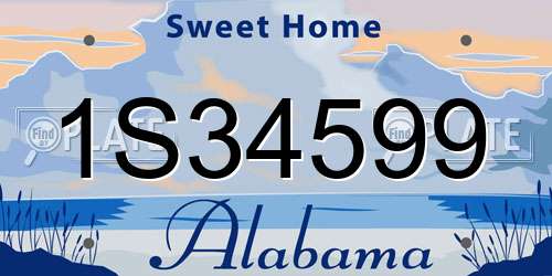 1S34599 Alabama License Plate
