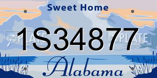 1S34877 Alabama License Plate