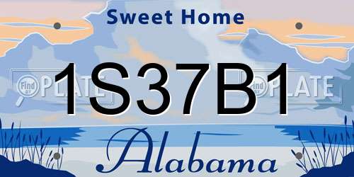 1S37B1 Alabama License Plate