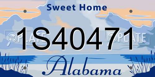 1S40471 Alabama License Plate