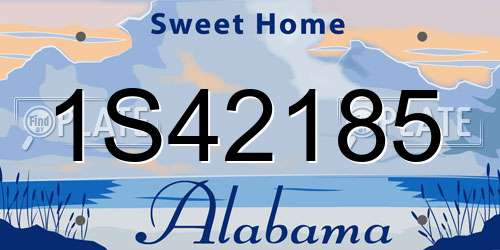 1S42185 Alabama License Plate