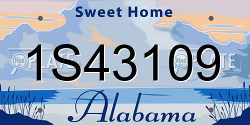 1S43109 Alabama License Plate