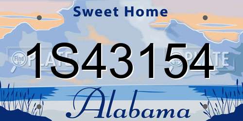 1S43154 Alabama License Plate