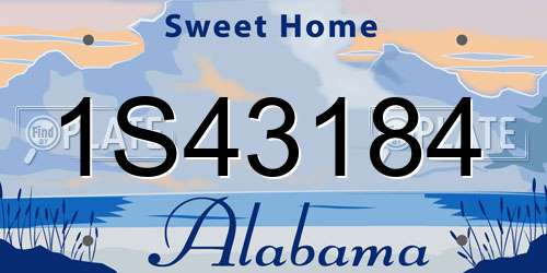 1S43184 Alabama License Plate