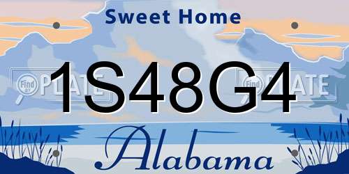1S48G4 Alabama License Plate