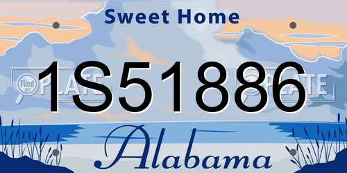 1S51886 Alabama License Plate