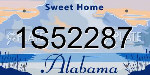 1S52287 Alabama License Plate