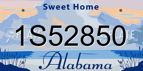 1S52850 Alabama License Plate