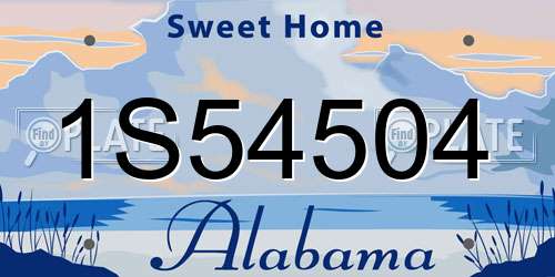 1S54504 Alabama License Plate