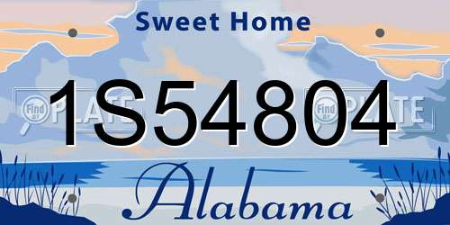 1S54804 Alabama License Plate