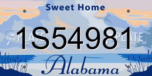 1S54981 Alabama License Plate