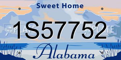 1S57752 Alabama License Plate