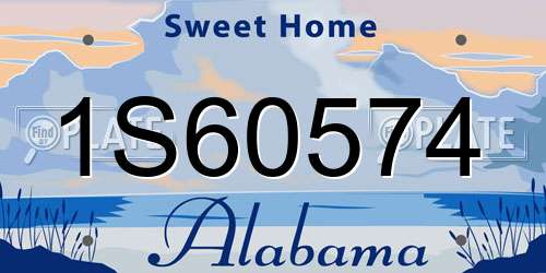 1S60574 Alabama License Plate