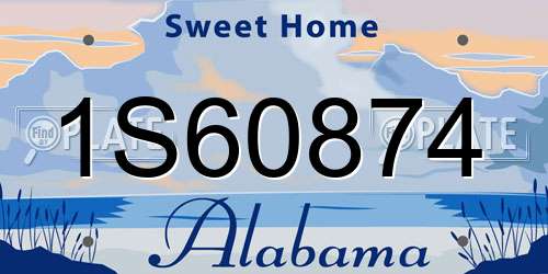 1S60874 Alabama License Plate