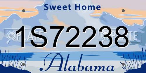 1S72238 Alabama License Plate