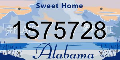 1S75728 Alabama License Plate