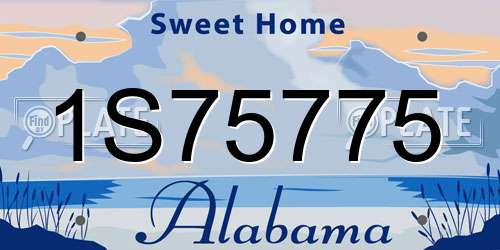 1S75775 Alabama License Plate