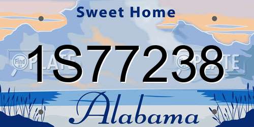 1S77238 Alabama License Plate