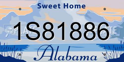 1S81886 Alabama License Plate