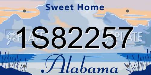 1S82257 Alabama License Plate