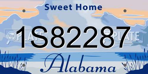 1S82287 Alabama License Plate
