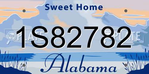 1S82782 Alabama License Plate