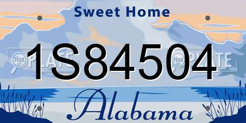 1S84504 Alabama License Plate