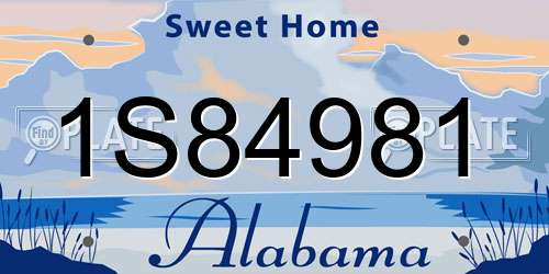 1S84981 Alabama License Plate
