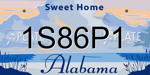 1S86P1 Alabama License Plate