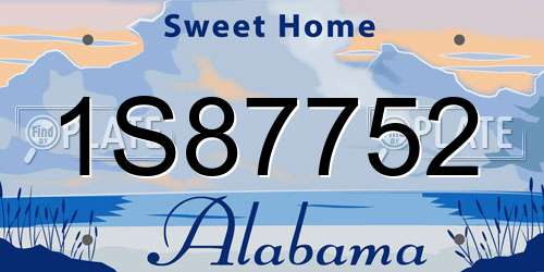 1S87752 Alabama License Plate