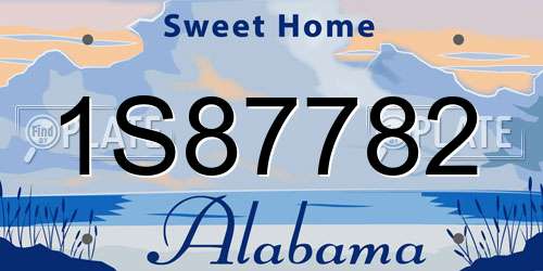 1S87782 Alabama License Plate