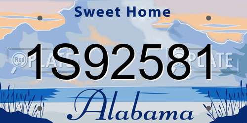 1S92581 Alabama License Plate