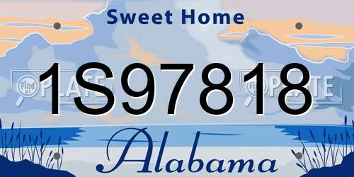 1S97818 Alabama License Plate