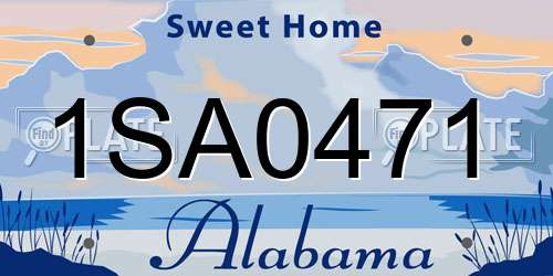 1SA0471 Alabama License Plate