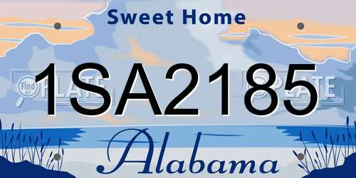 1SA2185 Alabama License Plate