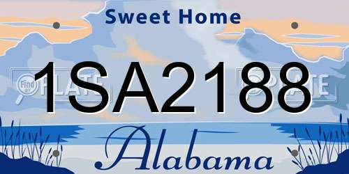 1SA2188 Alabama License Plate