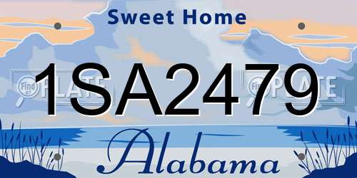 1SA2479 Alabama License Plate