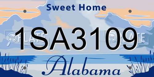1SA3109 Alabama License Plate