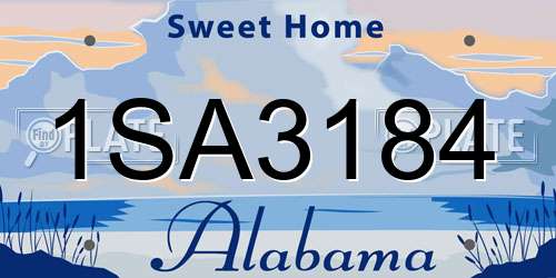 1SA3184 Alabama License Plate